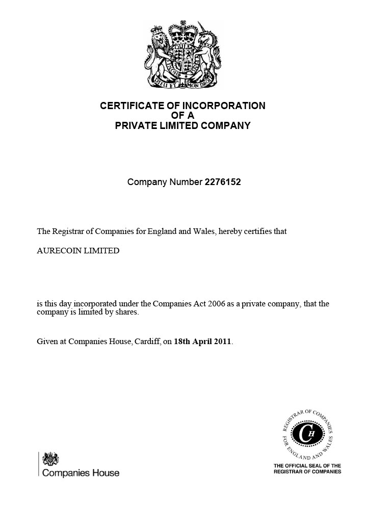 Certificate 1
